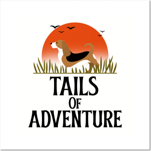 Tails Of Adventure Dog Hiking Beagle Posters and Art